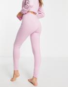 Asos Design Mix & Match Cotton Pyjama Legging In Pink - Pink