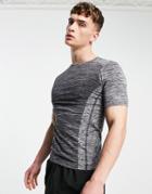 Asos 4505 Muscle Fit Training T-shirt In Seamless Space Dye-grey