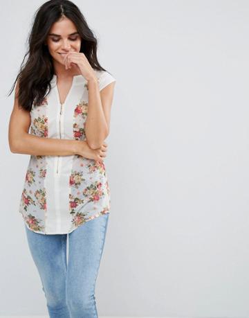 Pussycat London Floral Blouse - Cream