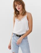 Jdy Lace Trim Cami Top In White