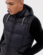 Abercrombie & Fitch Hooded Down Puffer Tank In Black - Black