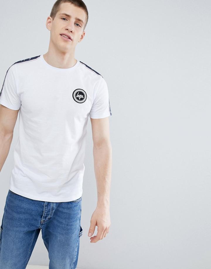 Hype T-shirt With Side Stripe In White - White