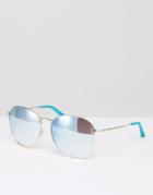 Matthew Williamson Jade Silver Mirrored Lens Sunglasses - Silver