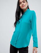 Asos Design Soft Long Sleeve Shirt - Blue