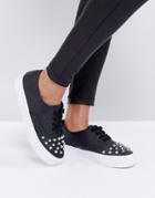 Asos Double Trouble Studded Sneakers - Beige
