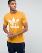 Adidas Originals Trefoil T-shirt In Orange Bq1806 - Orange