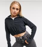 Columbia Cropped Glacial 1/4 Zip Fleece In Black Exclusive To Asos