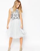 Needle & Thread Tulle Ballet Midi Skirt - Porcelain Blue