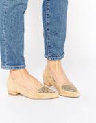 Ravel Point Leather Flat Shoes - Tan