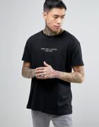 Night Addict Limited Embroidered Slogan T-shirt - Black