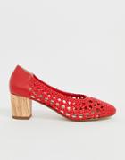 Miss Selfridge Woven Heeled Shoes In Red - Red