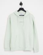 Adidas Originals Trefoil Linear Hoodie In Linen Green With Arm Patch