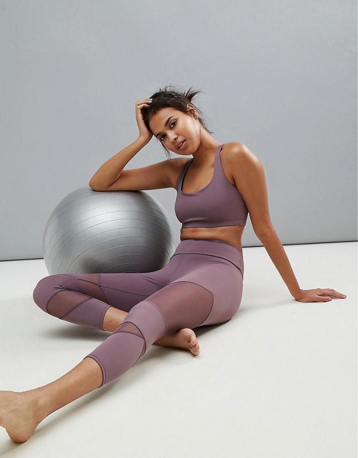 Onzie Mesh Panel Legging In Lilac - Purple