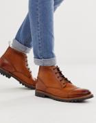 Base London Rafferty Toe Cap Boots In Tan