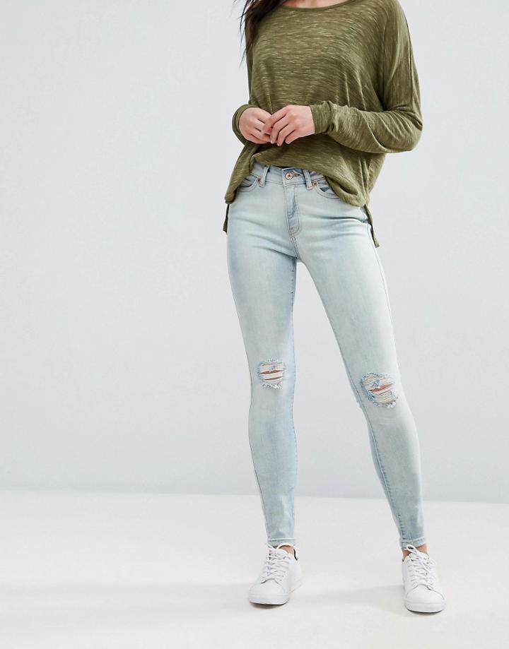 Vero Moda Seven Slit Knee Skinny Jeans - Blue