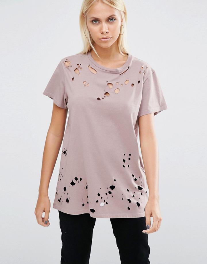 Asos Nibbled T-shirt - Pink