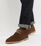 Asos Design Wide Fit Desert Boots In Brown Suede - Brown
