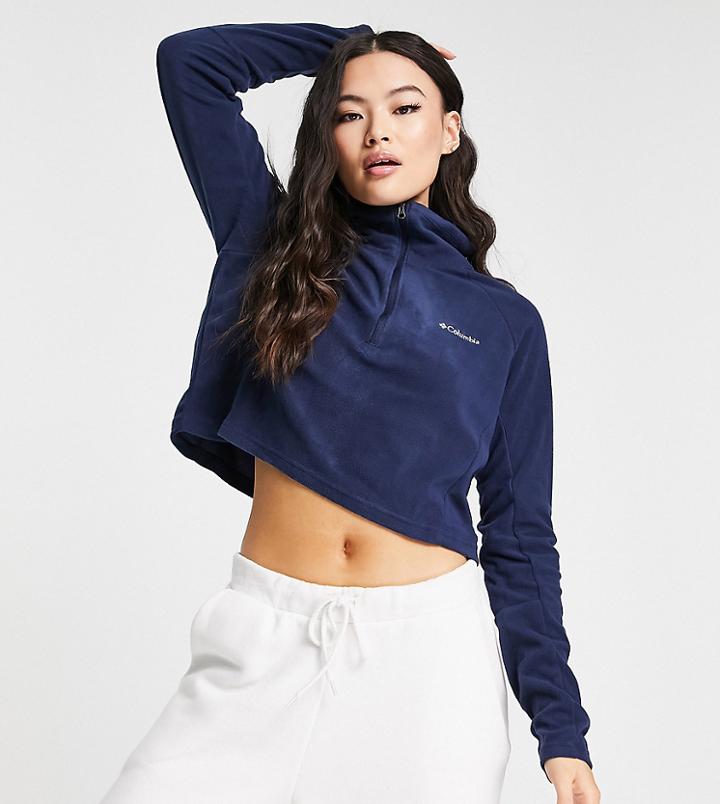 Columbia Glacial Cropped Fleece In Navy Exclusive At Asos