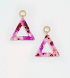 South Beach Purple Resin Triangle Drop Earrings - Purple