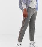 Collusion Tapered Check Pants With Side Stripe