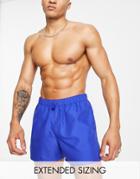 Asos Design Swim Shorts With Toggle In Bright Blue Short Length