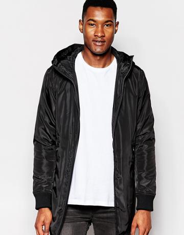 Izzue Hooded Nylon Jacket - Black