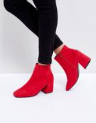 Asos Reach Up Ankle Boots - Red