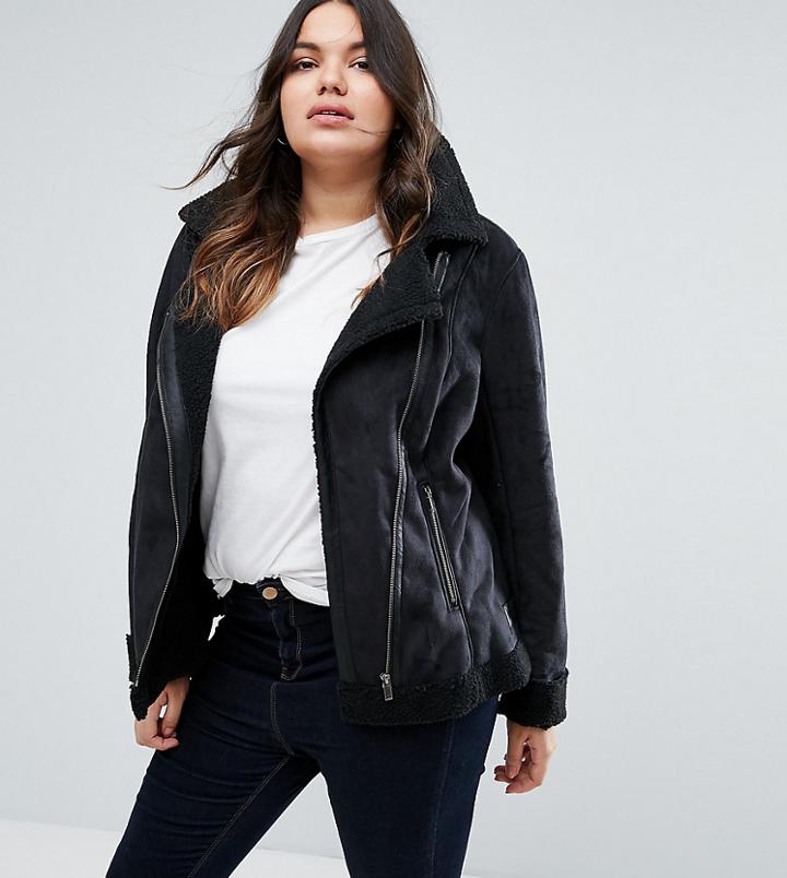 Junarose Plus Biker Jacket - Black