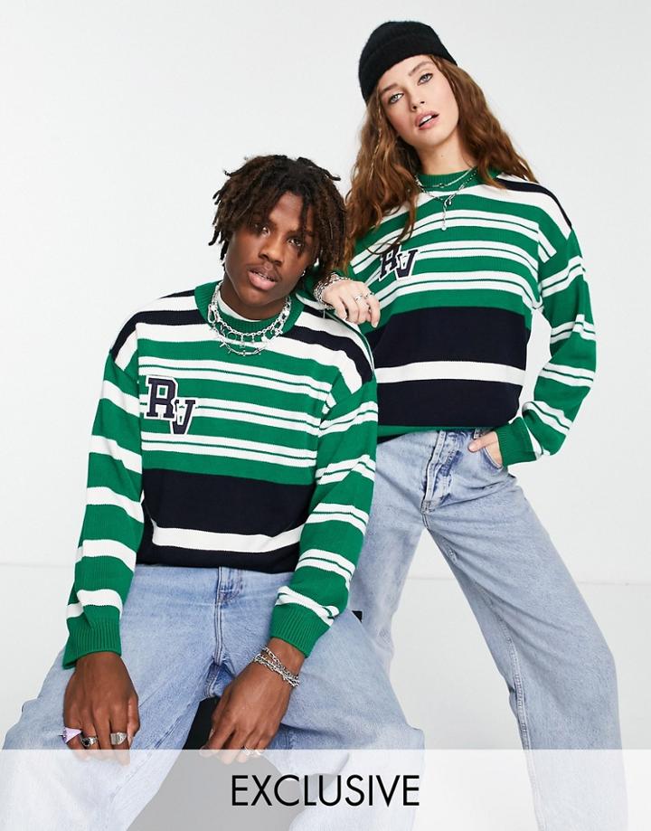 Reclaimed Vintage Inspired Unisex Knitted Sweater In Multi Stripe
