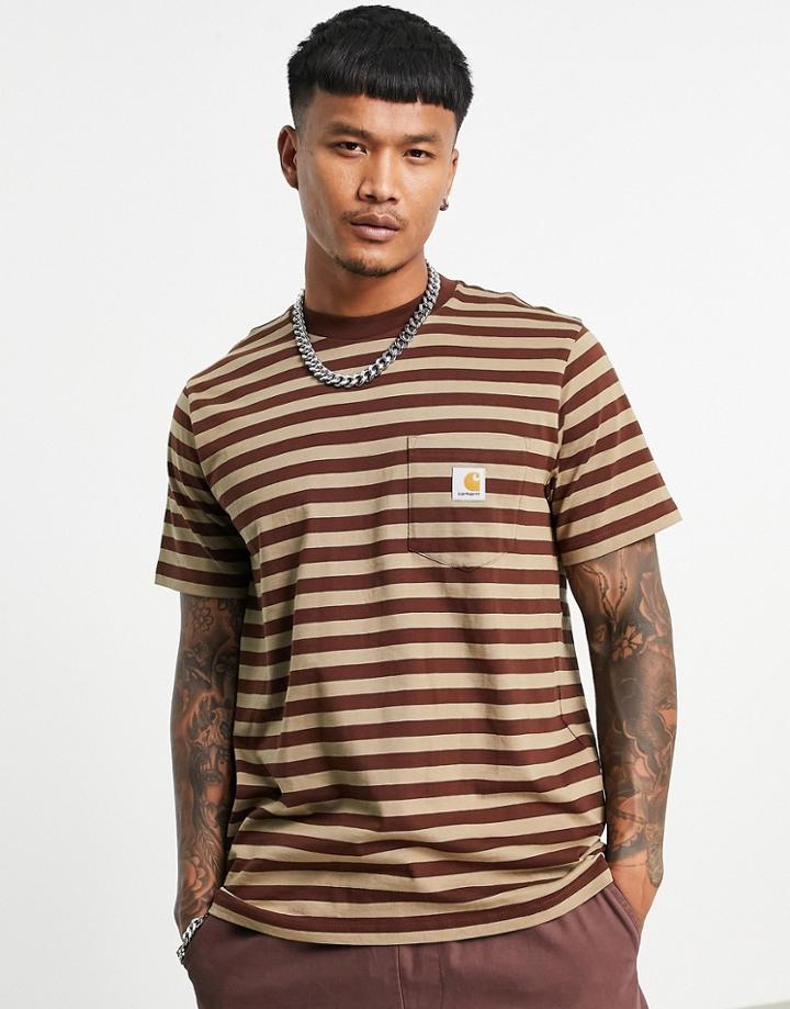 Carhartt Wip Scotty Stripe T-shirt In Brown