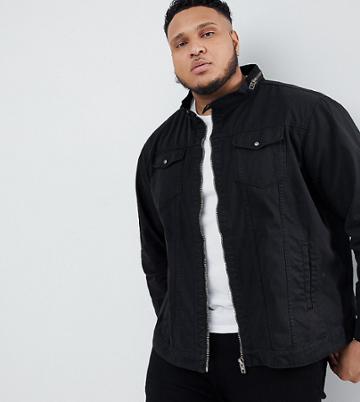 Replika Plus Bomber Jacket In Black - Black