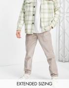Asos Design Skater Fit Pants In Diagonal Cut Cord In Beige-neutral