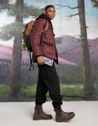 Collusion Recycled Polyester Vertical Quilted Jacket In Burgundy-red