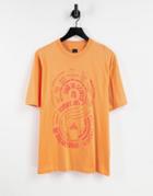 River Island T-shirt With Solance Print In Neon Orange