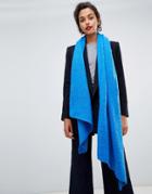 Pieces Textured Scarf - Blue