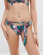 Mink Pink Tropical Print Tie Bikini Bottom - Multi