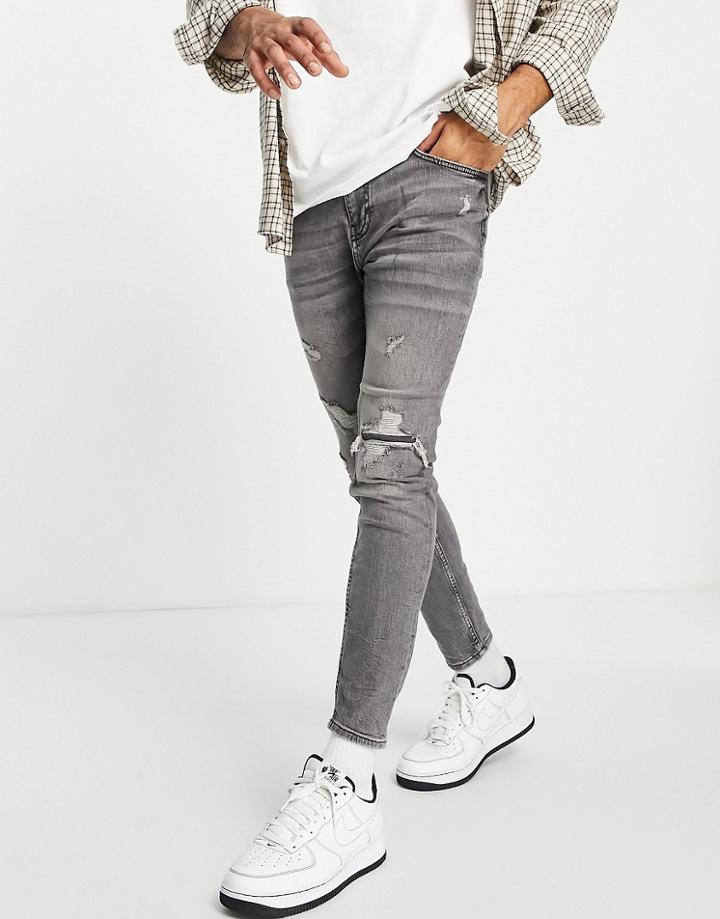 Pull & Bear Premium Carrot Fit Jeans In Washed Black
