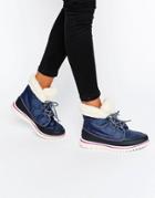 Sorel Cozy Carnival Lace Up Ankle Boots - Navy