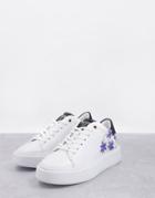Ted Baker Faithh Floral Print Sneakers In White