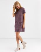 Brave Soul Bree Check Shift Dress With Pockets-red