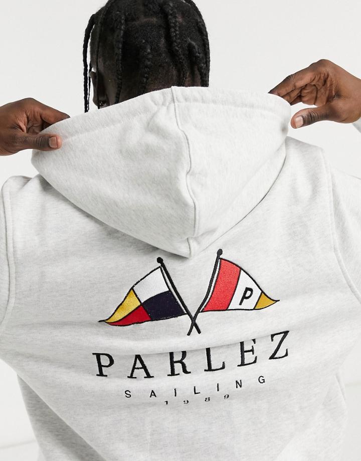 Parlez Solent Back Print Hoodie In Gray-grey