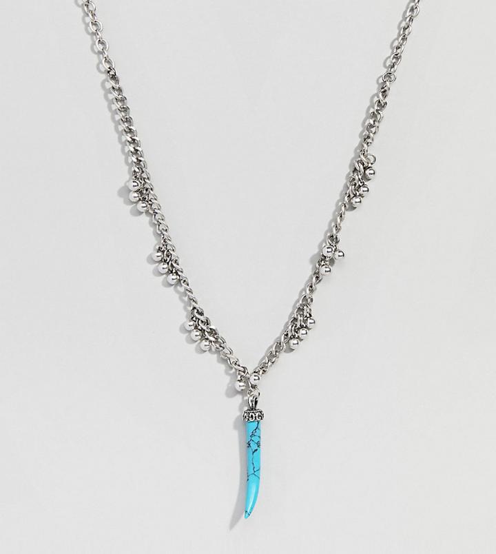 Uncommon Souls Necklace With Turquoise Pendant - Silver