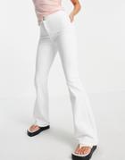 Topshop Stretch Flare Jeans In White