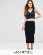 Asos Petite Midi Pencil Skirt In Jersey - Black