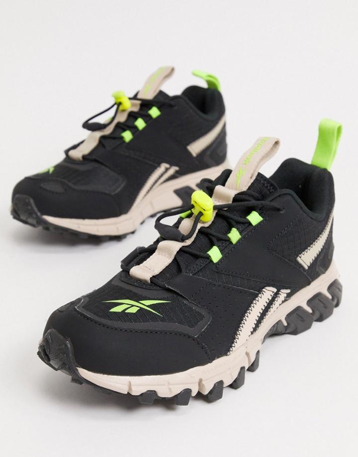 Reebok Classics Dmxpert Sneakers In Black Beige & Neon Lime