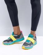 Asos 4505 Sneaker In Gray With Yellow Strap Detail - Multi