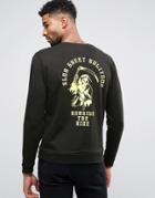 Asos Sweatshirt With Chest & Back Print - Black