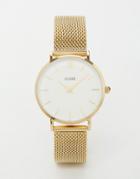 Cluse Minuit Gold Mesh Watch Cl30010 - Gold
