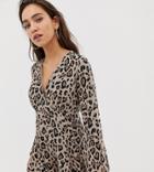 River Island Tea Romper In Leopard Print - Black