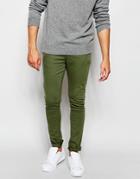 Asos Super Skinny Jeans In Light Green - Thyme